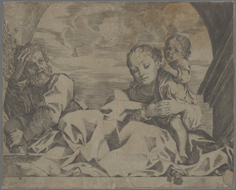 Art Print : The Holy Family Under a Tree, 1521 - Vintage Wall Art