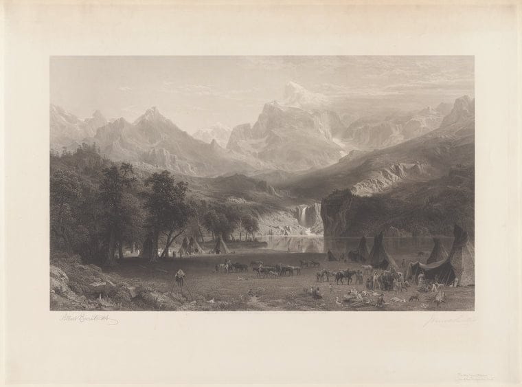 Art Print : Rocky Mountains, 1865 - Vintage Wall Art