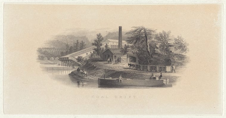 Art Print : Coal Drift, 1861 - Vintage Wall Art