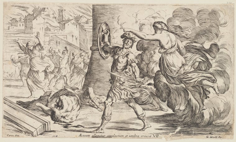 Art Print : The Shadow of Creusa Appears to Aeneas, 1663 - Vintage Wall Art