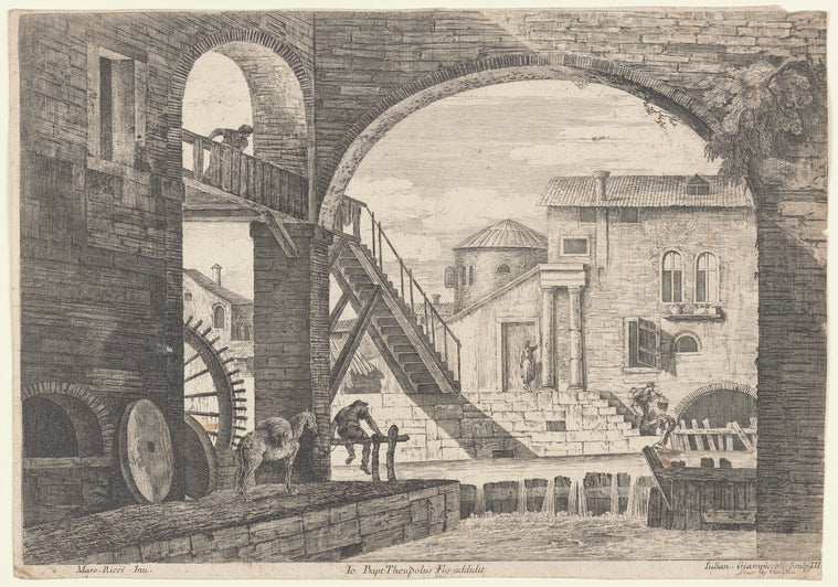 Art Print : an Italian Mill, 1701-1759 - Vintage Wall Art