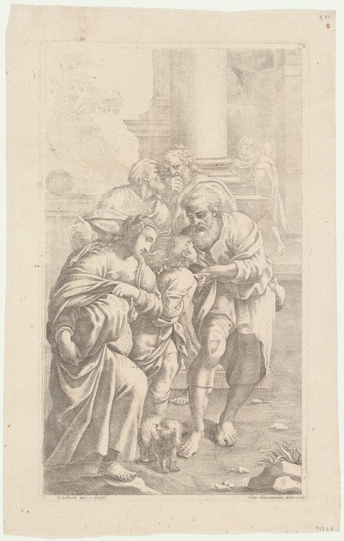 Art Print : St. Benedict Fleeing from The Unchaste Women, 1667-1700 - Vintage Wall Art