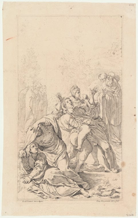 Art Print : St. Benedict Chasing Away The Demons Who Carried Off One of His Monks, 1667-1700 - Vintage Wall Art