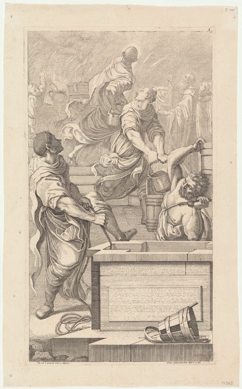Art Print : St. Benedict Leaving Home to Enter The Desert, 1667-1700 - Vintage Wall Art