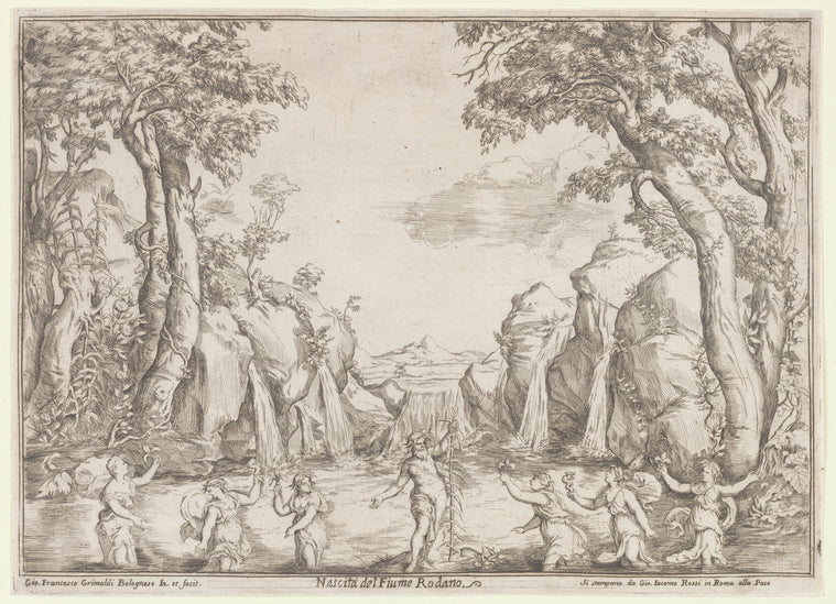 Art Print : The Birth of The Rhone River. A Theatrical Decoration, 1606-1680 - Vintage Wall Art