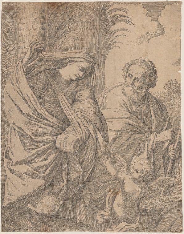 Art Print : Flight into Egypt, 1612-1691 - Vintage Wall Art