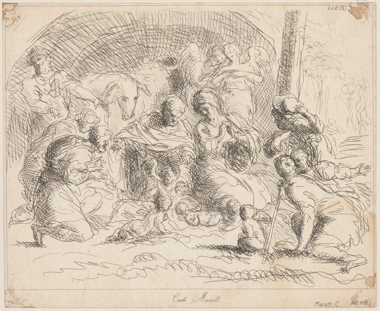 Art Print : The Adoration of The Shepherds, 1625-1700 - Vintage Wall Art