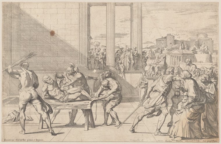 Art Print : The Martyrdom of St. Andrew, After a Painting by Domenichino for The Chapel of St. Andrew in S. Gregorio, 1625-1700 - Vintage Wall Art