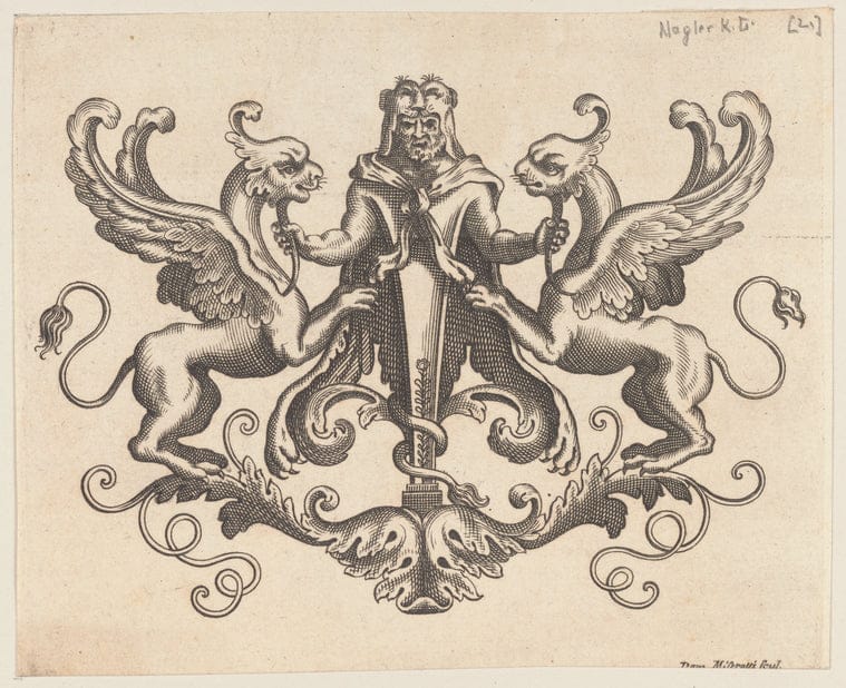 Art Print : Ornament Tailpiece, 1701-1800 - Vintage Wall Art V15