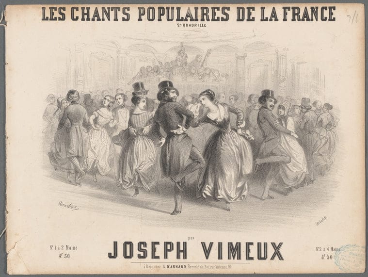 Art Print : Les Chants populaires de la France, 1840 - Vintage Wall Art