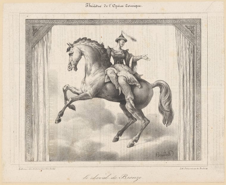 Art Print : Theatre de l'Opera Comique. Le Cheval de Bronze, 1799 - Vintage Wall Art