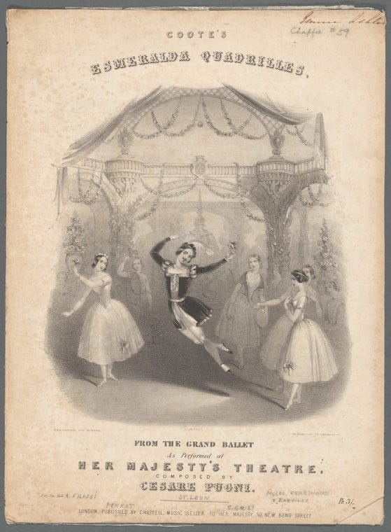 Art Print : Coote's Esmeralda quadrilles, 1812 - Vintage Wall Art