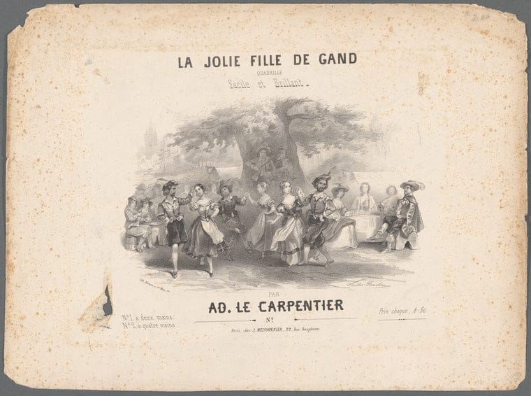 Art Print : La Jolie fille de Gand, 1838 - Vintage Wall Art