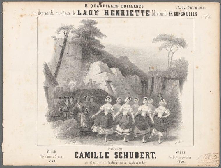 Art Print : 2 quadrilles brillants sur des Motifs du 2e acte de Lady Henriette, 1838 - Vintage Wall Art