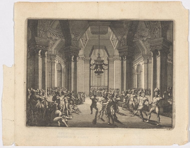 Art Print : Dancers in Croatian Costume, 1785 - Vintage Wall Art