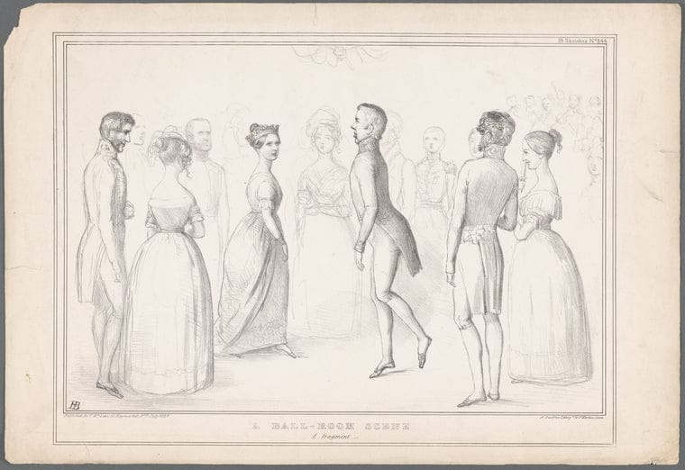 Art Print : A Ball-Room Scene, 1797 - Vintage Wall Art