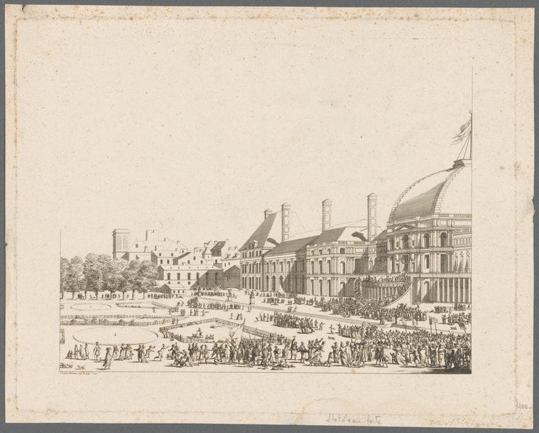 Art Print : Fete a l'Etre Supreme aux Tuileries, 8 juin 1794, 1750 - Vintage Wall Art