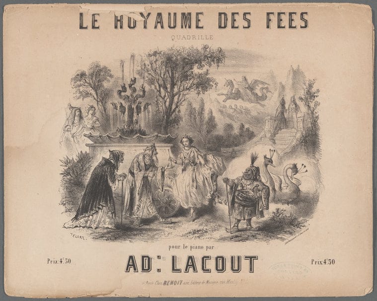 Art Print : Le royaume des fees, 1850 - Vintage Wall Art