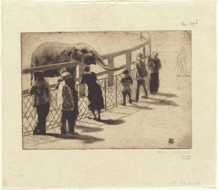 Art Print : L'elephant du Jardin des plantes, 1887 - Vintage Wall Art