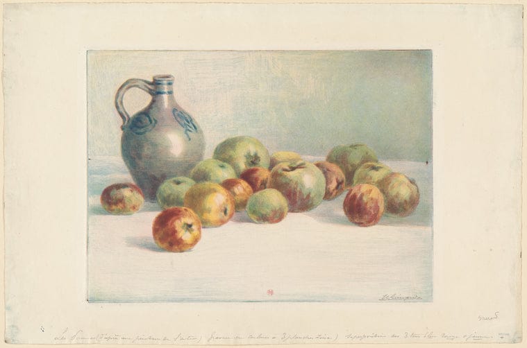 Art Print : Les Pommes (bleu, Rouge et Jaune), 1895 - Vintage Wall Art