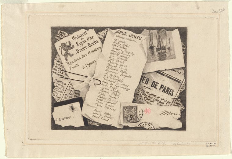Art Print : Diner Dentu [Trompe l'Ail], 1880 - Vintage Wall Art