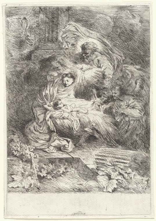 Art Print : God The Father Regarding The Infant Christ, 1601-1700 - Vintage Wall Art