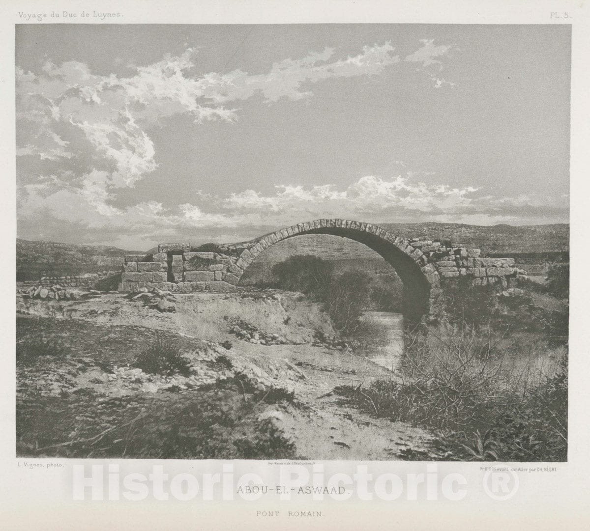 Art Print : 1874, Abou-el-Aswaad, pont Romain - Vintage Wall Art
