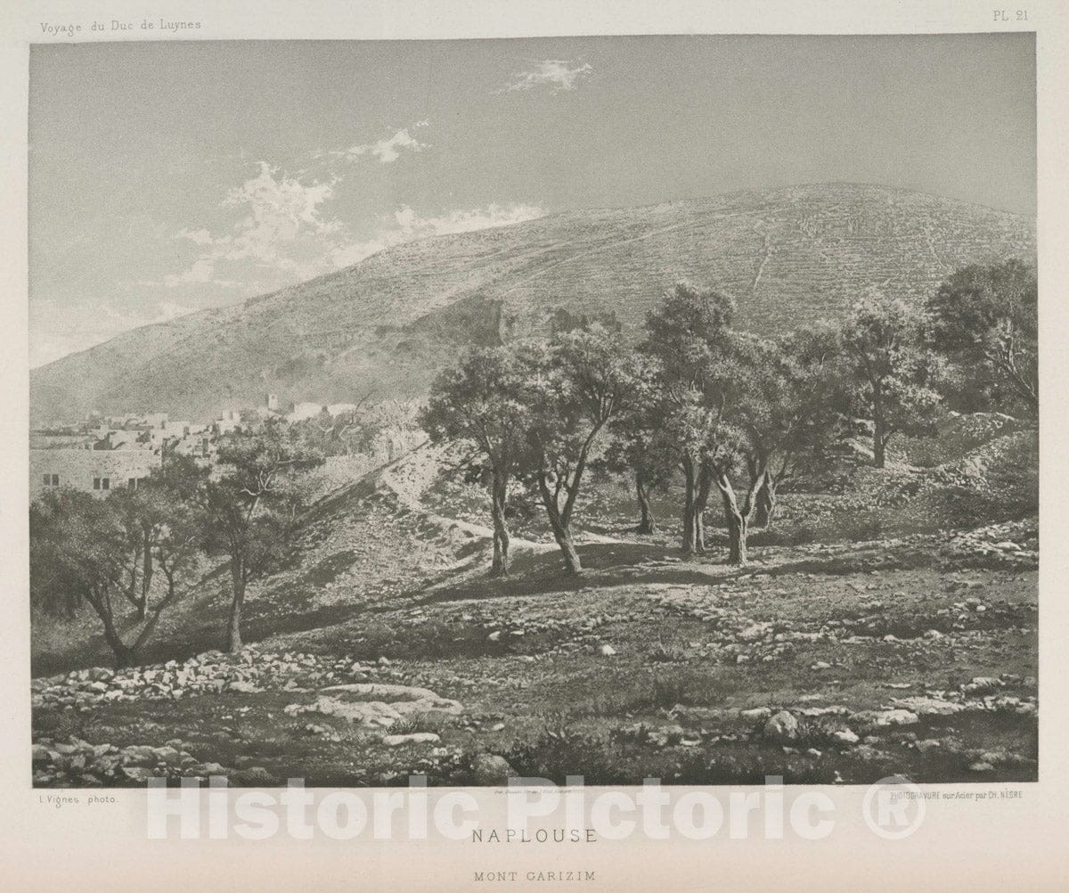 Art Print : 1874, Naplouse, Mont Garizim - Vintage Wall Art
