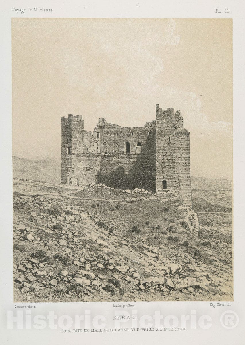 Art Print : 1874, Karak, Tour dite de Malek-ed-Daher, vue Prise A l'interieur. - Vintage Wall Art