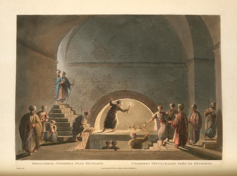 Art Print : 1804, Sepulchral Chambers Near Bethany - Vintage Wall Art
