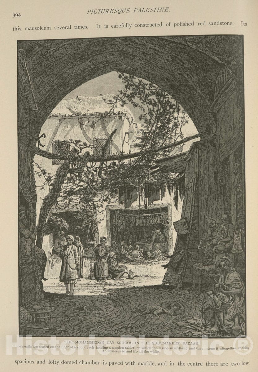 Art Print : 1881, The Mohammedan Day School in The Shoemakers' Bazaar. - Vintage Wall Art