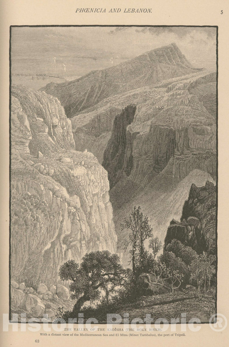 Art Print : 1881, The Valley of The Kadisha - Vintage Wall Art