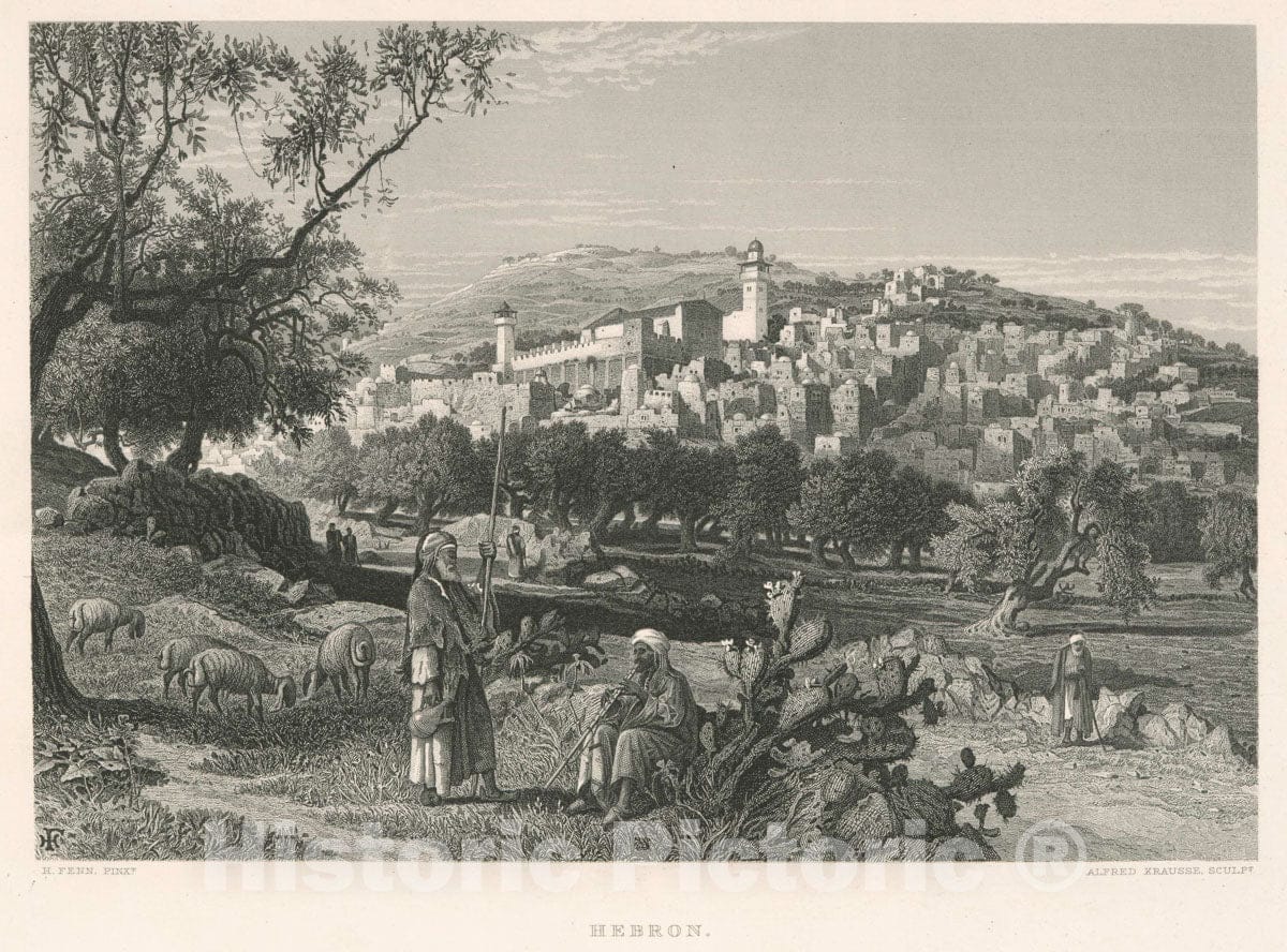 Art Print : 1881, Hebron. - Vintage Wall Art