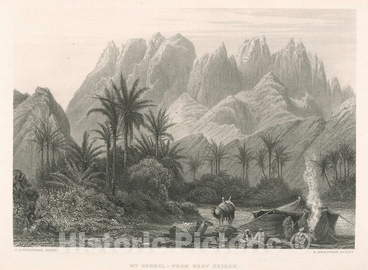 Art Print : 1881, Mt. SerbAl - from WAdy FeirAn. - Vintage Wall Art