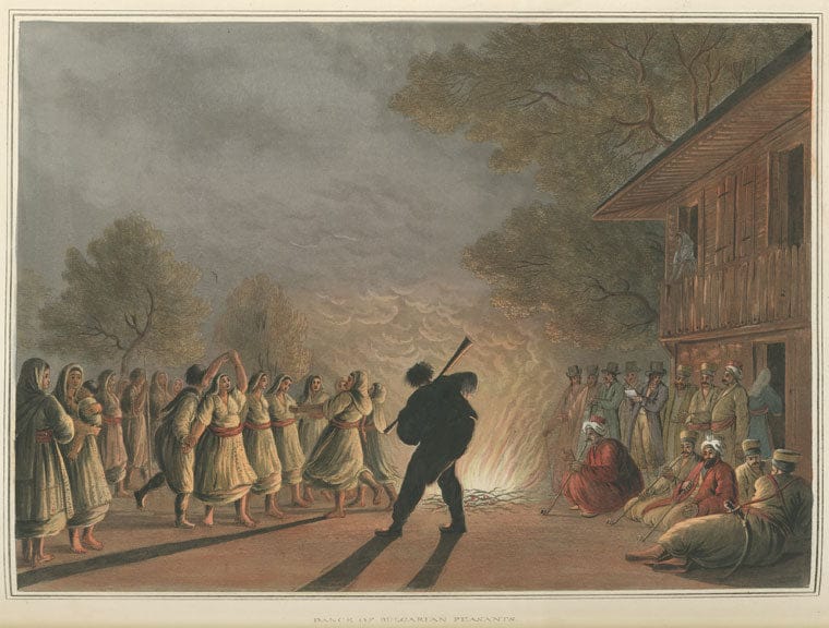 Art Print : 1810, Dance of Bulgarian Peasants - Vintage Wall Art