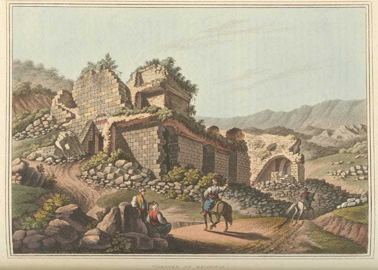 Art Print : 1810, Theatre at Ephesus - Vintage Wall Art