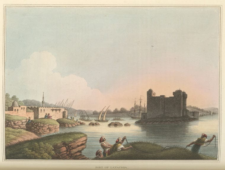 Art Print : 1810, Port of Latachia - Vintage Wall Art