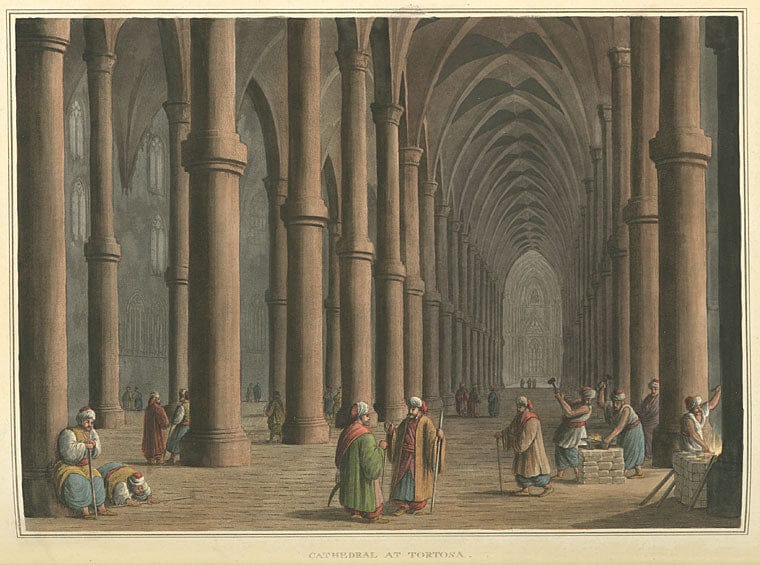 Art Print : 1810, Cathedral at Tortosa - Vintage Wall Art