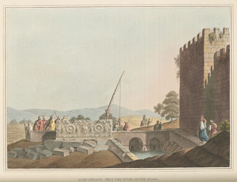 Art Print : 1810, Sarcophagus from The Tombs of The Kings - Vintage Wall Art