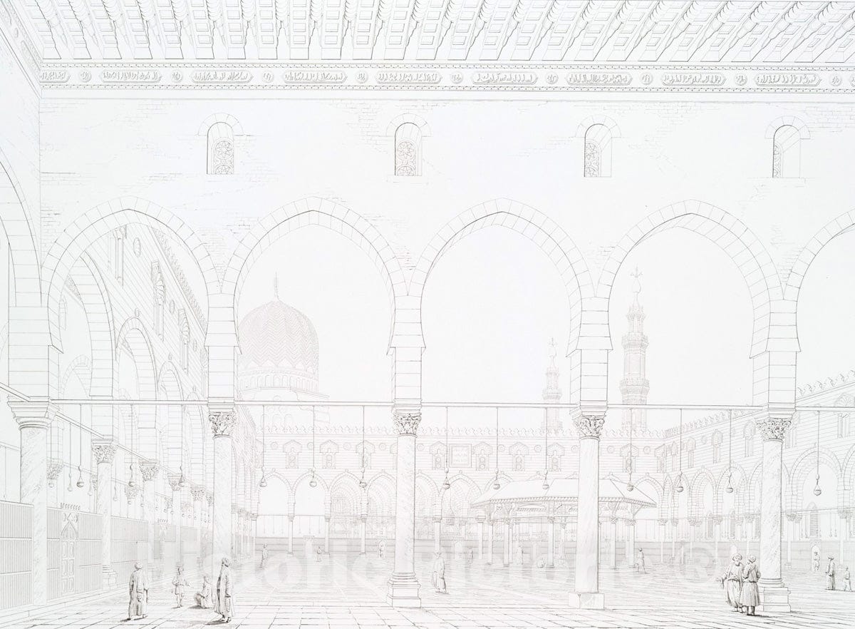 Art Print : 1839, Vue interieure de la Mosquee El-Moyed - Vintage Wall Art