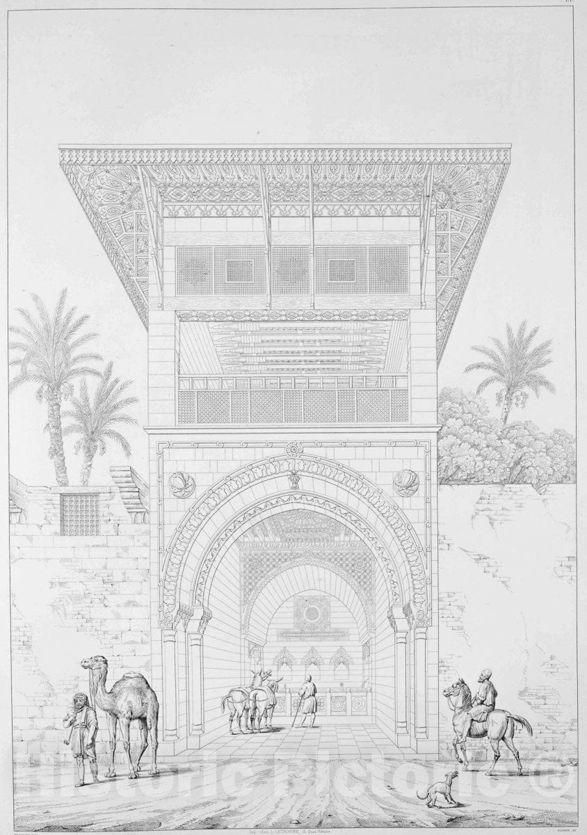 Art Print : 1839, Vue de l'abreuvoir Public - Vintage Wall Art