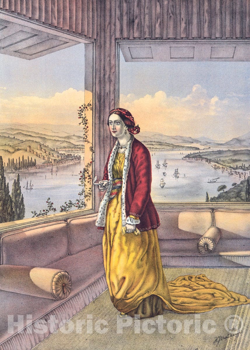 Art Print : 1862, Armenian Lady (at Home) - Vintage Wall Art