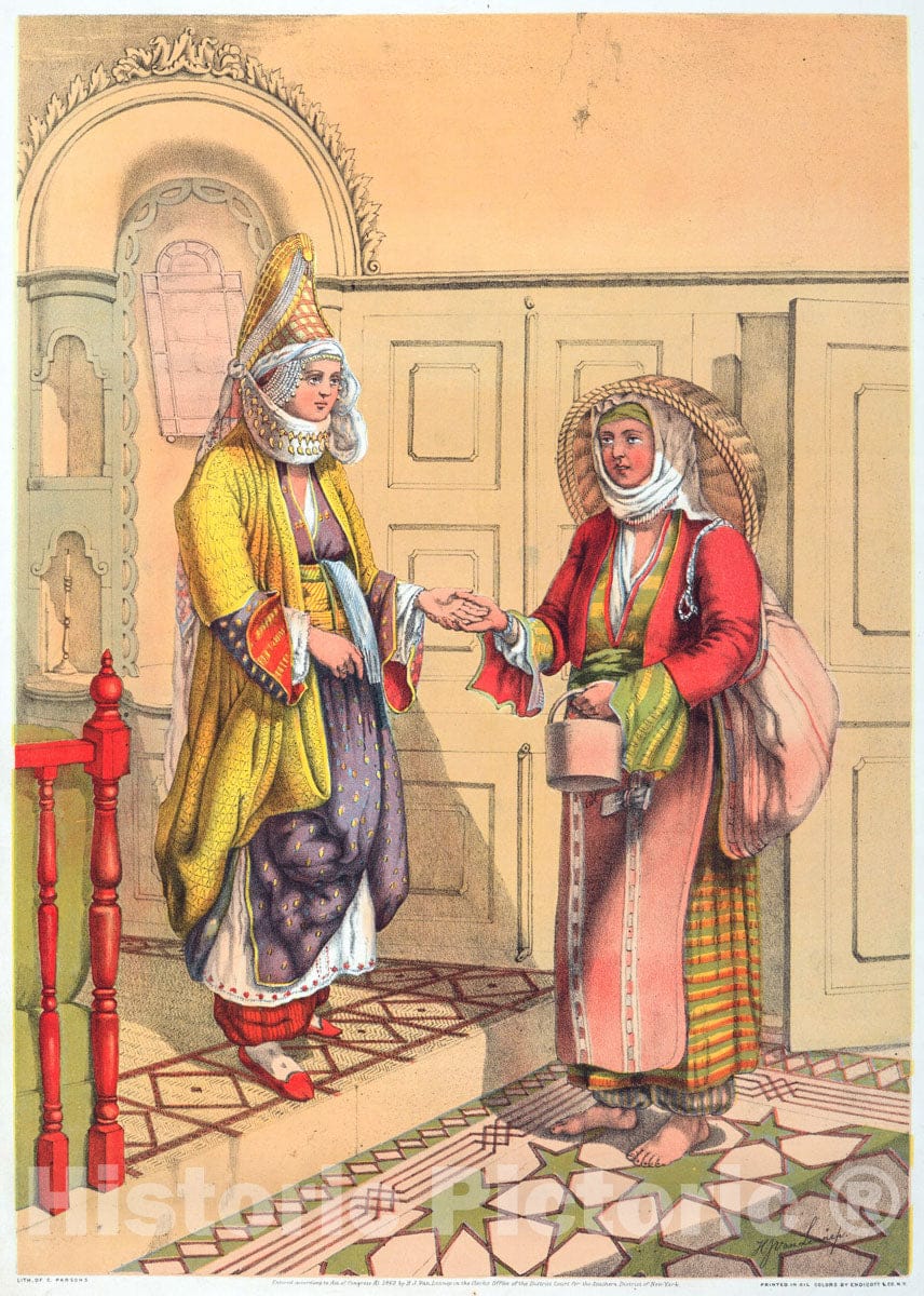 Art Print : 1862, Gypsy Fortune-Telling - Vintage Wall Art
