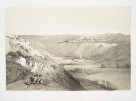 Art Print : 1842, Jerusalem in The Mount of Olives - Vintage Wall Art