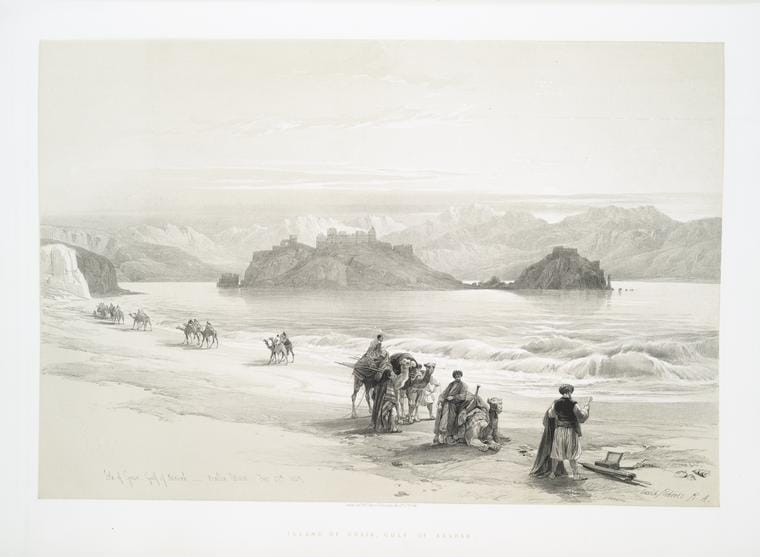 Art Print : 1842, Island of Graia, Gulf of Akabah - Vintage Wall Art