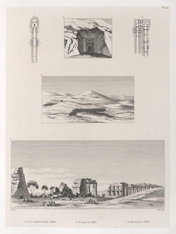 Art Print : 1829, 1. et 2. Un des tombeaux des Rois a Thebes; - Vintage Wall Art