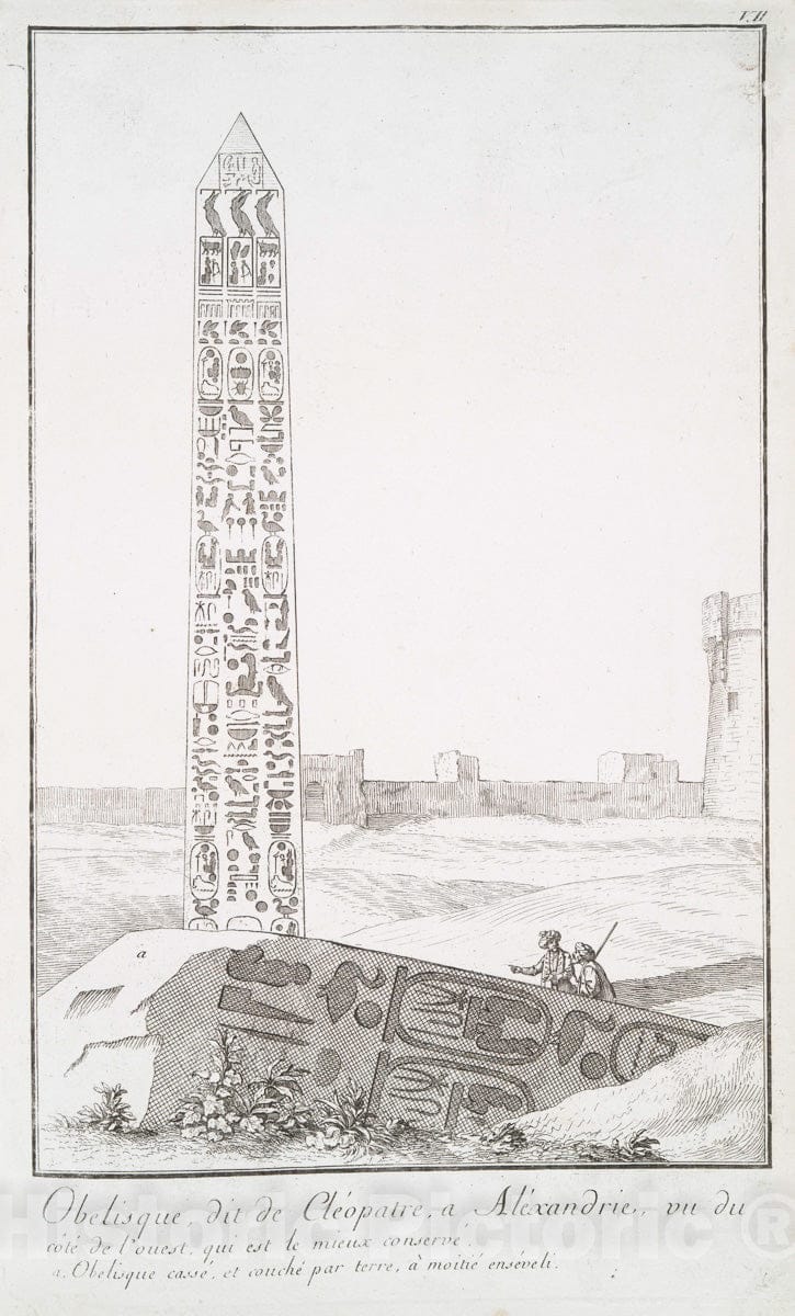 Art Print : 1780, Merkeb. Fig. 1. Sorte de Barques, qui vont sur le Nil, Depuis Essenay jusqu'au Caire; Fig. 2. Maniere de les pousser A l'eau. - Vintage Wall Art