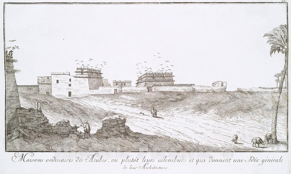 Art Print : 1780, Maisons ordinaires des Arabes, ou plutAt leurs colombiers et qui donnent une Idee generale de leur Architecture. - Vintage Wall Art