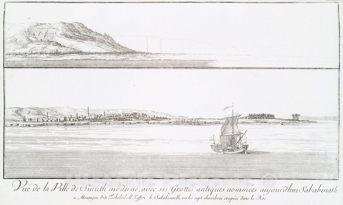 Art Print : 1780, Vue de la Ville de Siuuth Moderne, avec SES grottes Antiques nommees aujourdhui - Vintage Wall Art