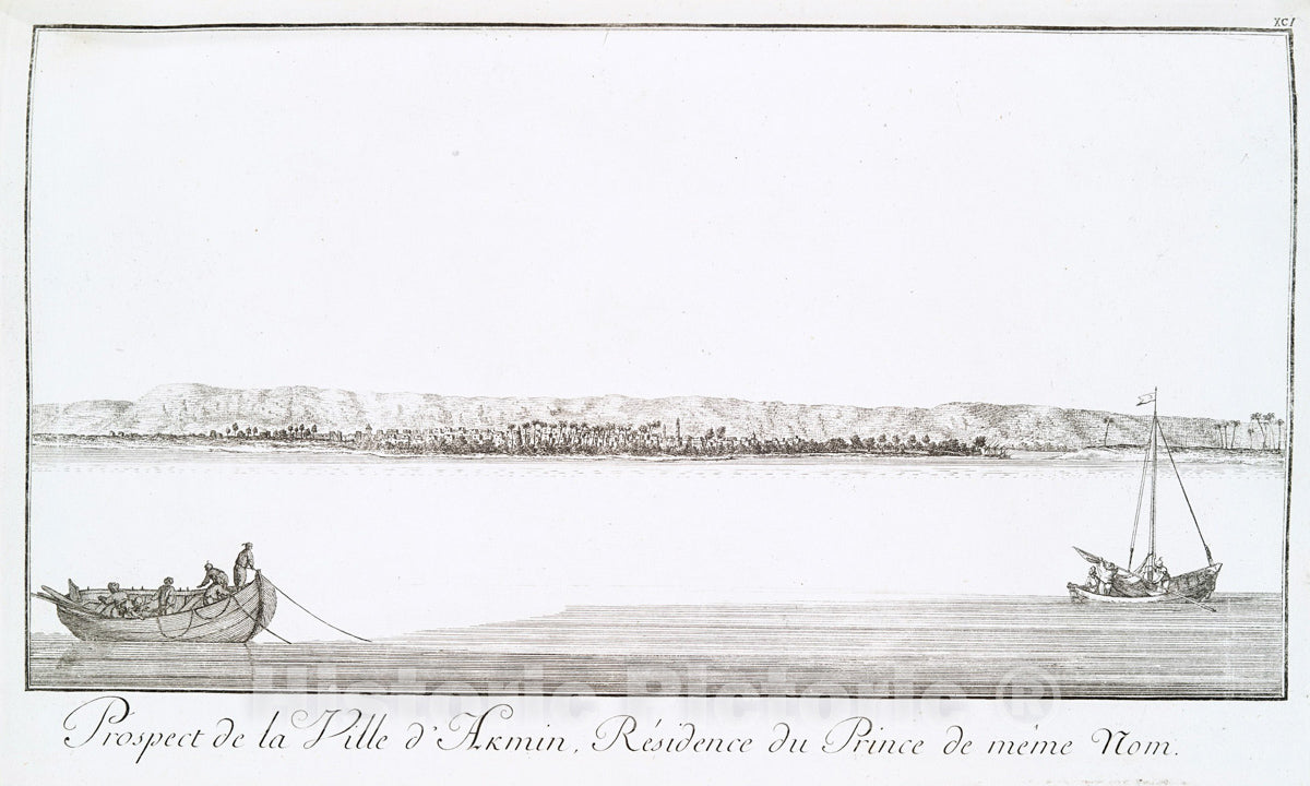 Art Print : 1780, Prospect de la Ville d'Akmin, Residence du Prince de mAme nom. - Vintage Wall Art